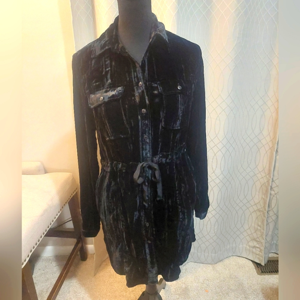 Coldwater Creek Velour Shirt Dress